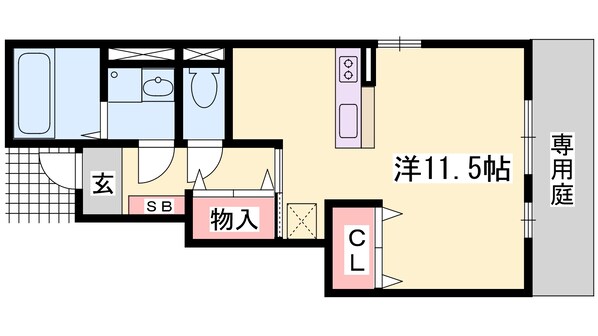 東姫路駅 徒歩10分 1階の物件間取画像